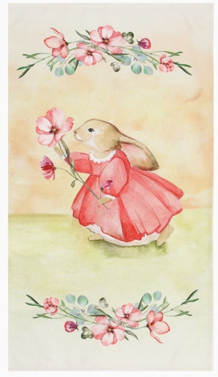 Полотенце «Зайчик с цветком»