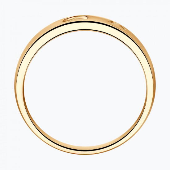 Кольцо помолвочное из золоченого серебра с фианитом