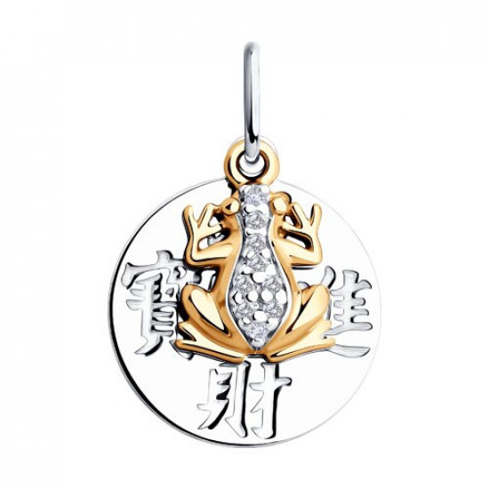 Подвеска из золочёного серебра с фианитами