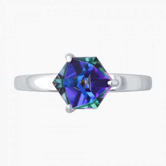 Кольцо из серебра с кристаллом