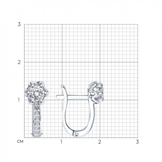 Серьги из серебра с фианитами