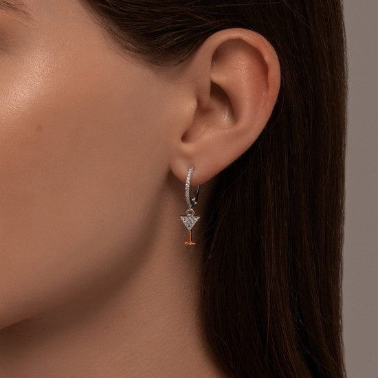 Серьги из золочёного серебра с фианитами