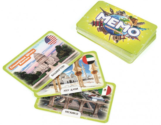 Игра карточная «Мемо. Столицы мира»