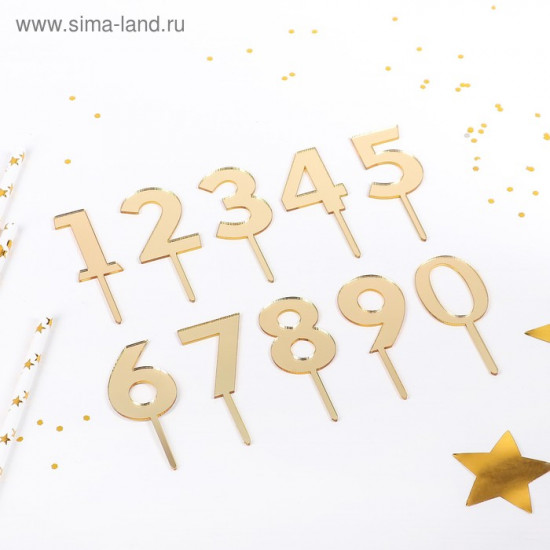 Набор топперов для торта Доляна «Цифры»