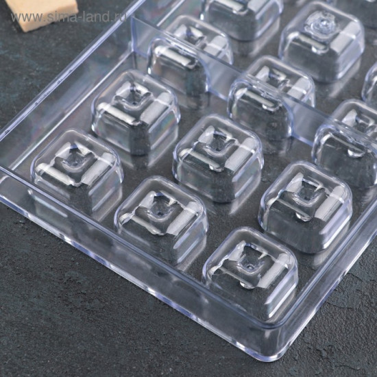 Форма для шоколада и конфет «Пончик в форме квадрата»