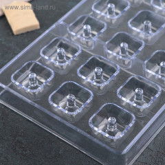 Форма для шоколада и конфет «Пончик в форме квадрата» - Фото 2