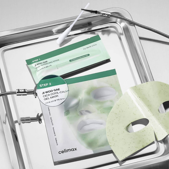 Двухступенчатый набор-маска против воспалений «Ji Woo Gae Cica PHA Peel 2-step Gel Mask»