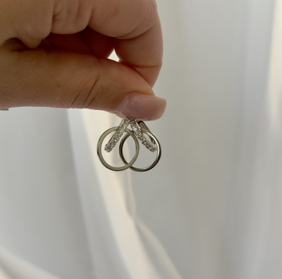 Серьги из серебра с фианитами