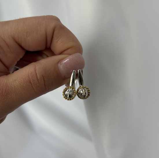 Серьги из серебра с бриллиантами