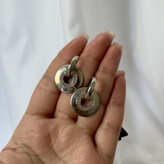 Серьги из серебра с циркониями