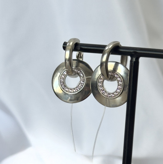 Серьги из серебра с циркониями