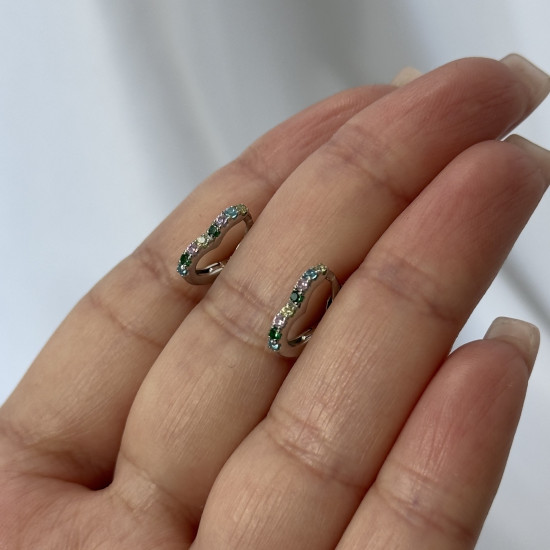 Серьги из серебра с фианитами