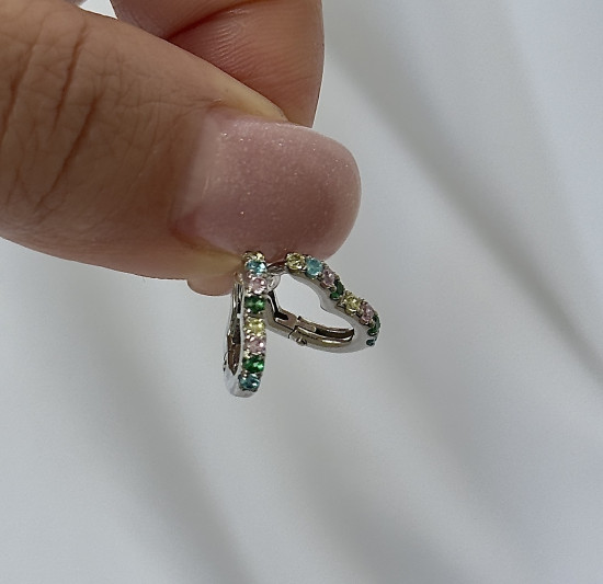 Серьги из серебра с фианитами