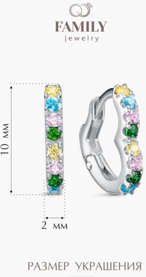 Серьги из серебра с фианитами