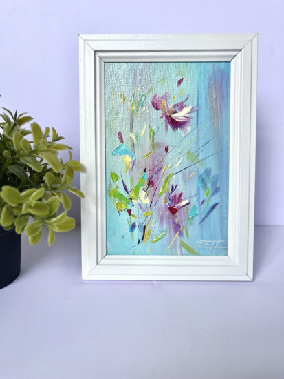 Картина-миниатюра маслом в раме «Магия легкости»