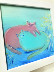 Картина маслом ручной работы «Уютное счастье» - Фото 5