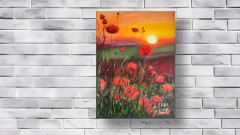 Картина маслом «Маки на закате» - Фото 2