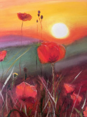 Картина маслом «Маки на закате» - Фото 1
