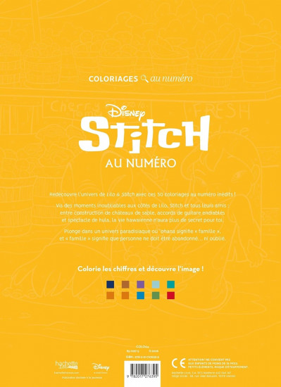 Раскраска «Hachette Coloriages mystères — Coloriages au numéro — Stitch»