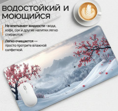 Коврик для мыши и клавиатуры «Зимняя сакура» - Фото 3