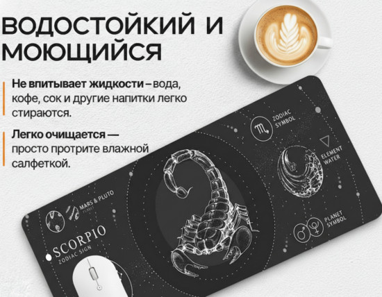 Коврик для мыши и клавиатуры «Scorpio Essence. Скорпион»