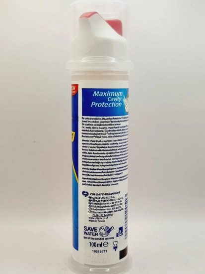 Зубная паста отбеливающая с дозатором в тубе