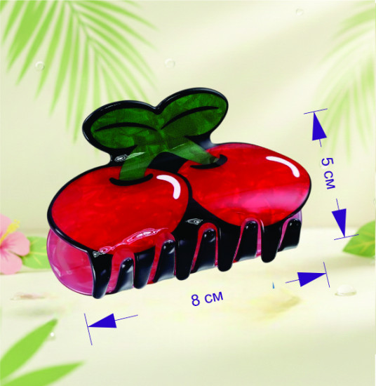 Заколка-краб для волос «Вишня»