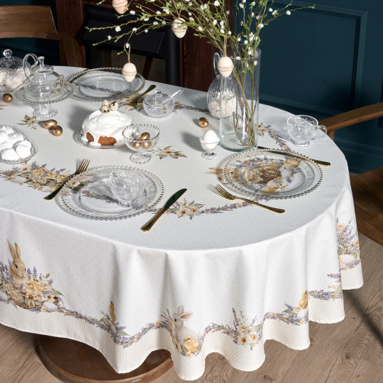 Скатерть овальная «Лавандовая весна»