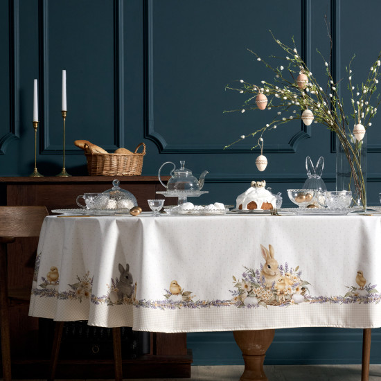 Скатерть овальная «Лавандовая весна»