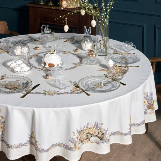 Скатерть круглая «Лавандовая весна»