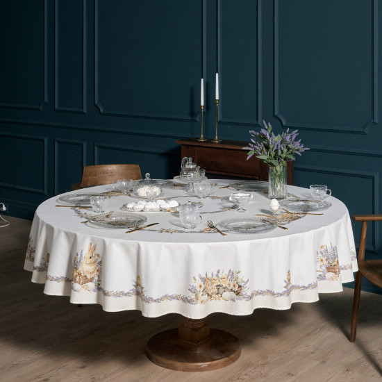 Скатерть круглая «Лавандовая весна»