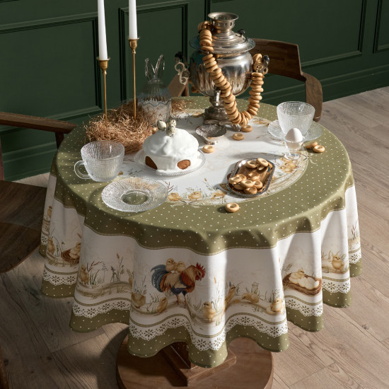 Скатерть круглая «Золотая курочка»