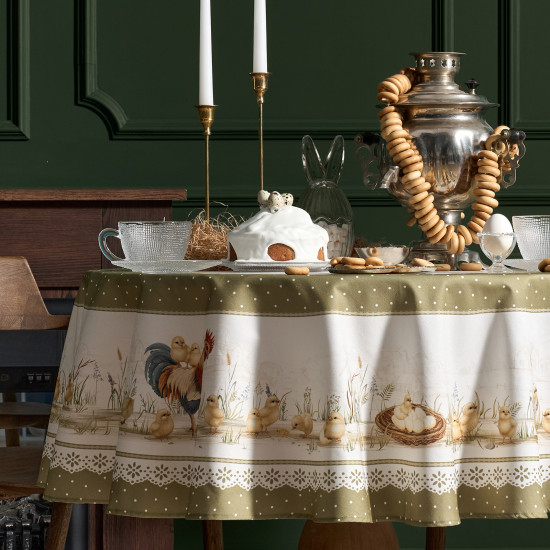 Скатерть круглая «Золотая курочка»