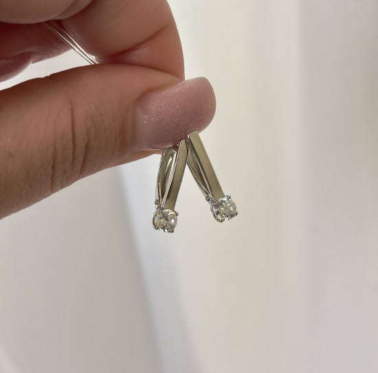 Серьги из серебра с цирконием