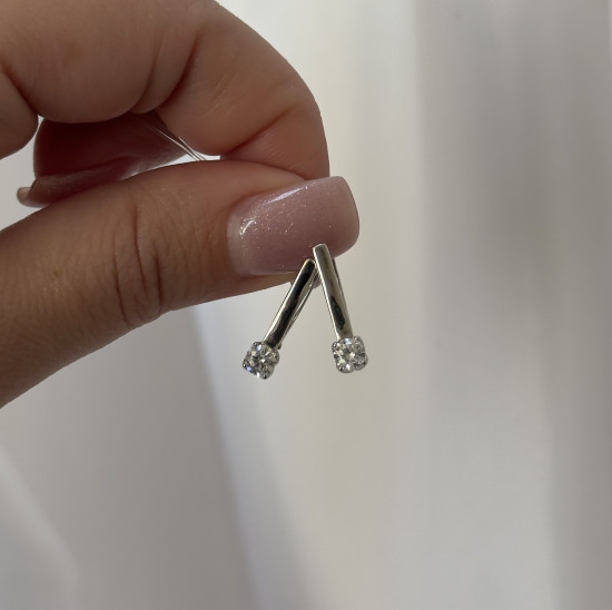 Серьги из серебра с цирконием