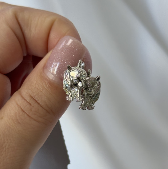 Серьги из серебра с фианитами