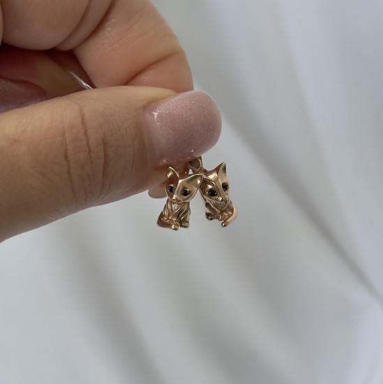 Серьги из серебра с фианитами