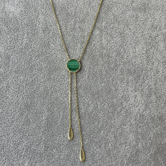 Колье из серебра с малахитом