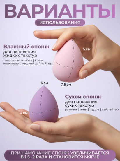 Набор спонжей для нанесения макияжа
