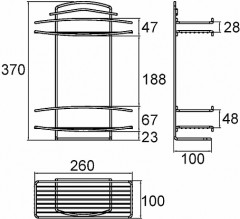 Полка для ванной двухъярусная - Фото 1