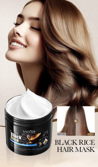 Маска для волос с чёрным рисом против ломкости и перхоти