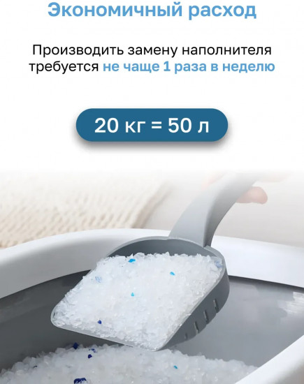 Наполнитель силикагелевый впитывающий для кошачьего туалета без отдушки «Atlantic Blue»