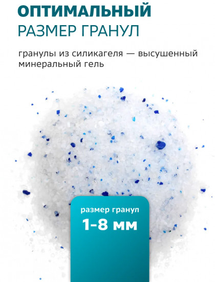 Наполнитель силикагелевый для кошачьего туалета впитывающий «Аквамарин»
