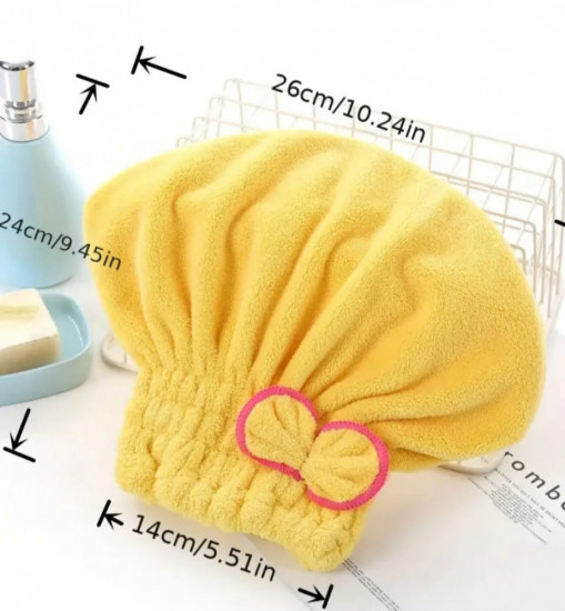 Милая шапочка с бантиком для сушки волос