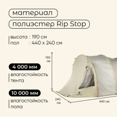 Палатка туристическая 4-местная «Turgoyak Cool 4» - Фото 2