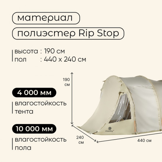 Палатка туристическая 4-местная «Turgoyak Cool 4»