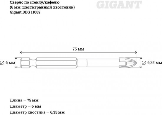 Сверло по стекло и кафелю
