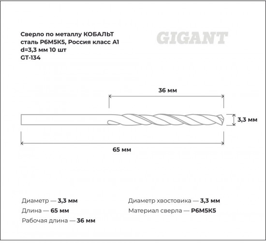 Набор сверл по металлу Кобальт