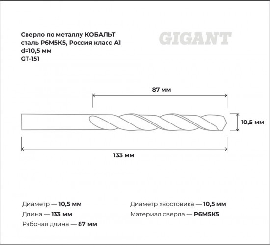 Сверло по металлу Кобальт