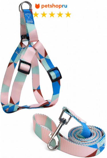 Шлейка с поводком для собак регулируемая «Пикси»